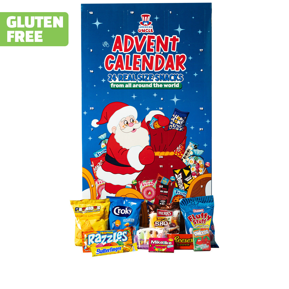 [SANS GLUTEN] Calendrier de l'Avent XXL, boîte de 24 snack SANS GLUTEN douceurs et salés surprises en taille réelle 