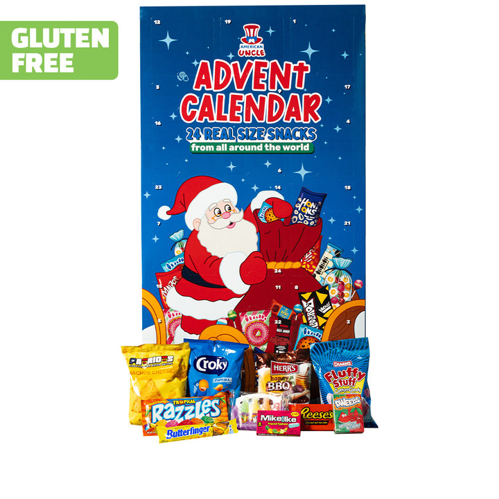 [SANS GLUTEN] Calendrier de l'Avent XXL, boîte de 24 snack SANS GLUTEN douceurs et salés surprises en taille réelle 