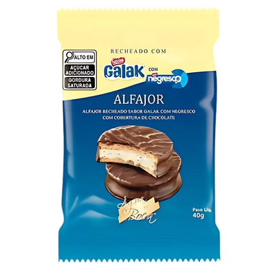 Confezione da 40g, biscotto croccante ricoperto di cioccolato e ripieno di cioccolato Galak.