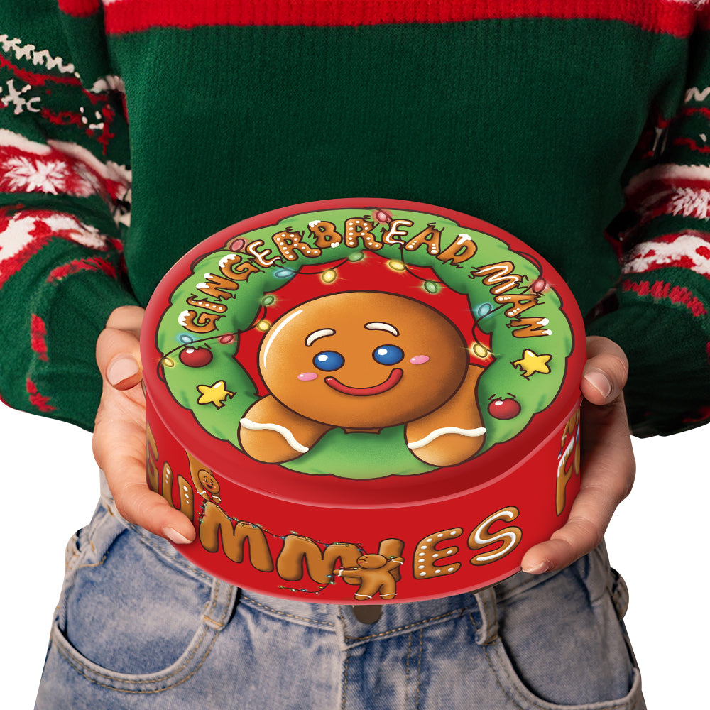 Wunnie Bucket Gingerbread Man, boîte de bonbons gélifiés en forme de bonhomme en pain d'épice de 700gr 