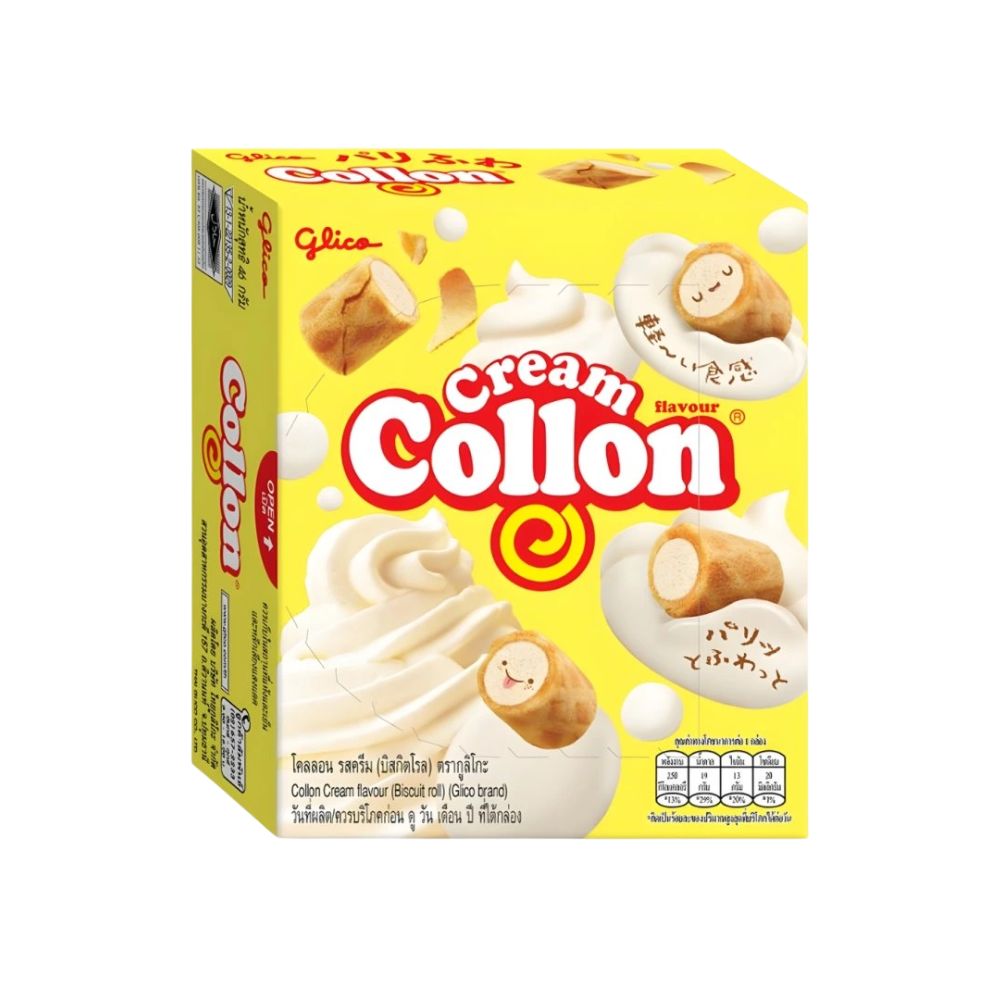 Biscuit roulé Glico Cream Collon, biscuits au goût de crème de 41 g 