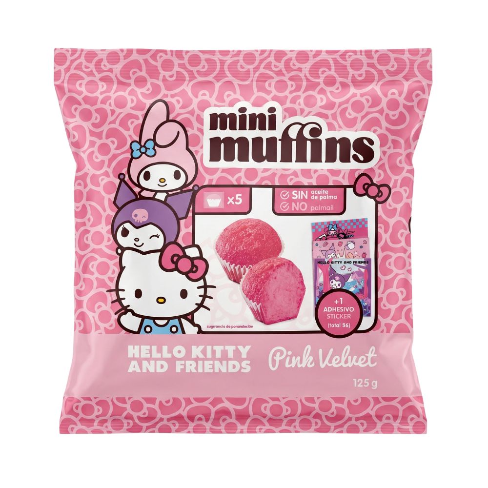 Mini muffin Hello Kitty velours rose 125g 