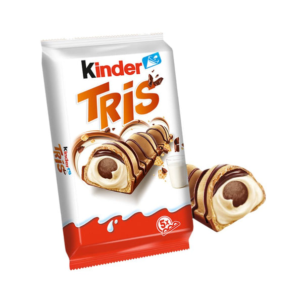 Kinder Tris, paquet de 5 gaufrettes croustillantes avec crème au lait et nappage au chocolat de 100 g 