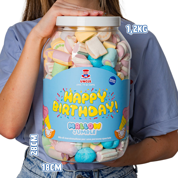 Mallow Jumble “Joyeux Anniversaire”, pot de marshmallow à composer avec vos saveurs préférées 