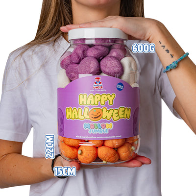 Mallow Jumble "Happy Halloween", bocal de guimauve à composer avec tes goûts préférés