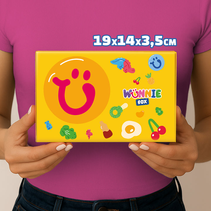 Wunnie box "Smile", 5 boîtes de bonbons gélifiés aux saveurs assorties de 480g 