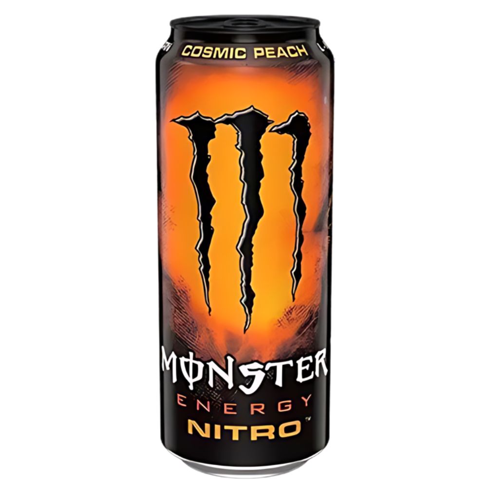 (Monster non de collection, endommagée) Monster Energy Nitro Cosmic Peach, energy drink au goût de pêche de 500 ml 