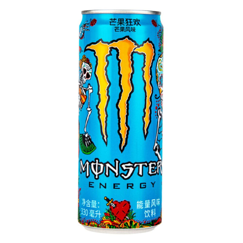 Confezione da 330ml di energy drink al gusto di mango Monster.