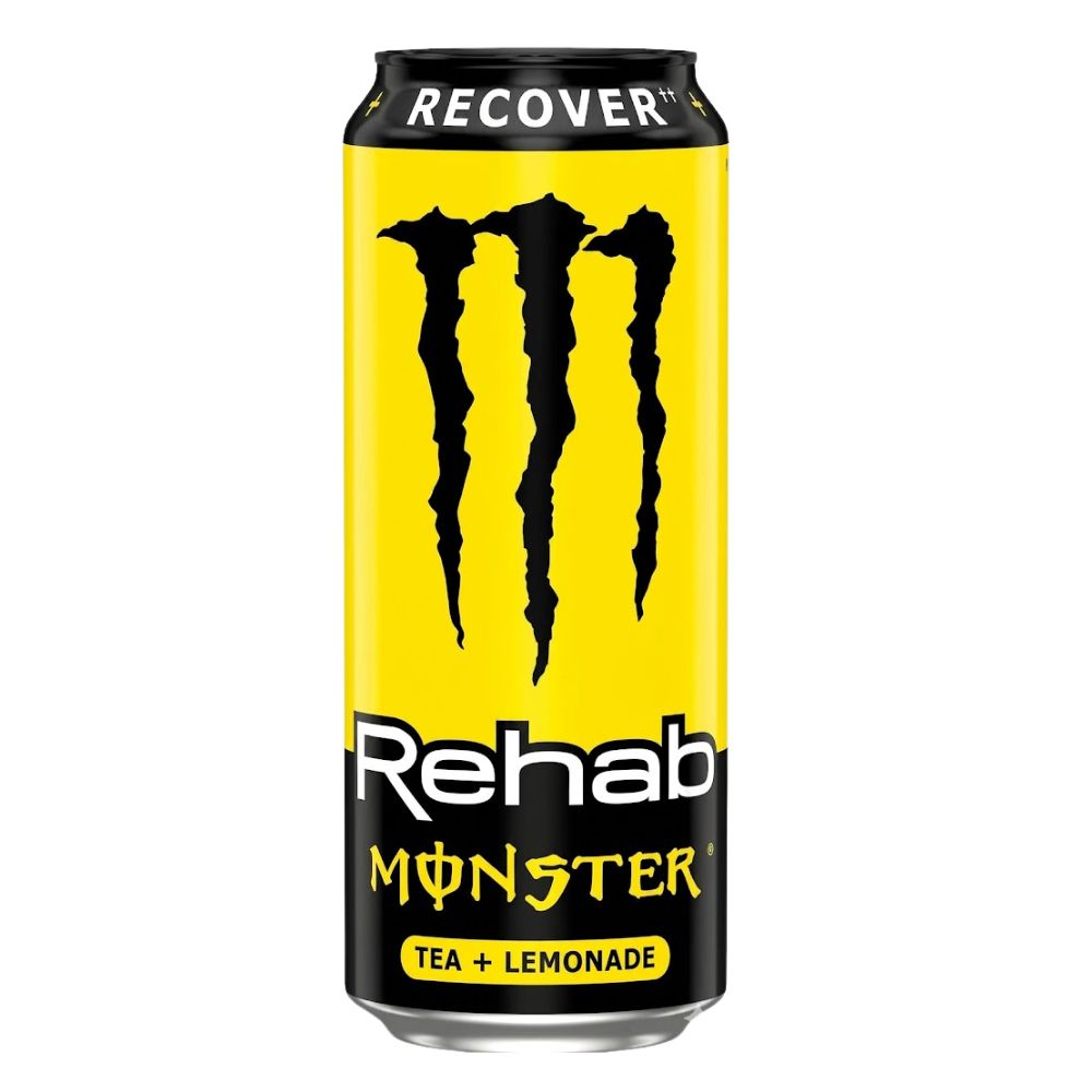 Monster Rehab Lemonade, boisson énergétique à base d'extrait de thé et de citron de 500 ml 