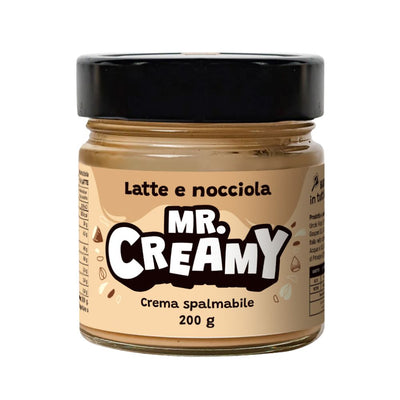 Confezione da 200g, crema spalmabile al latte e nocciola Mr. Creamy.