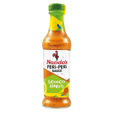 Confezione da 250g, salsa peri peri con limone ed erbe Nando's.