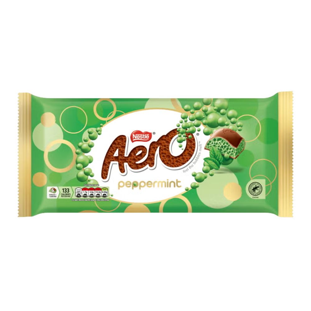 Nestlé Aero Peppermint, chocolat au goût de menthe poivrée de 295g 