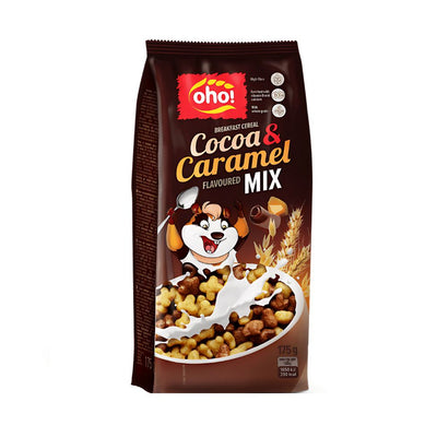 Confezione da 175g cereali al gusto di cacao e caramello Oho!