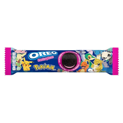 Confezione da 120g di biscotti con crema al gusto di fragola Oreo.