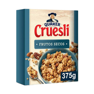 Confezione da 375g, fiocchi d'avena con frutta secca Quaker.