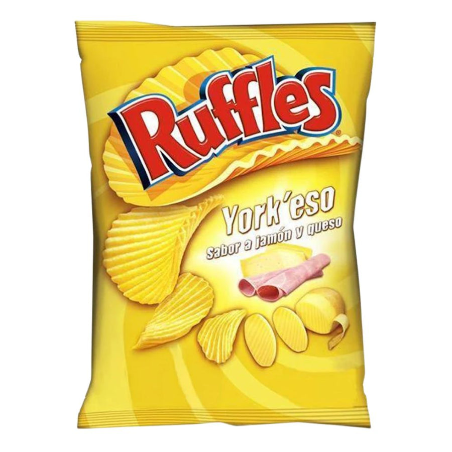 Ruffles York'eso, patatine al gusto di formaggio e prosciutto da 150g.