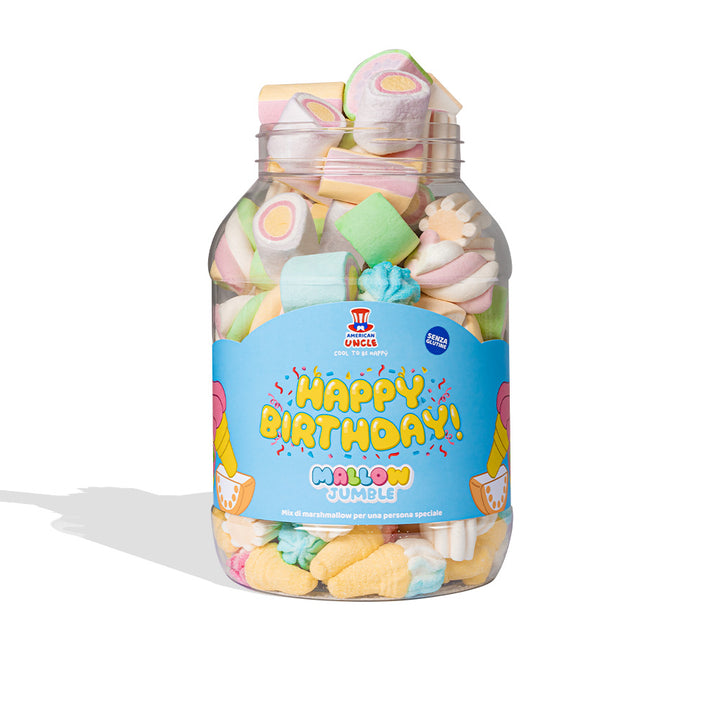 Mallow Jumble “Joyeux Anniversaire”, pot de marshmallow à composer avec vos saveurs préférées 