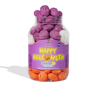 Mallow Jumble "Happy Halloween", bocal de guimauve à composer avec tes goûts préférés