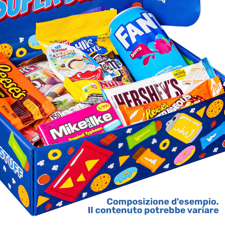 Snack Box "Meilleur Papa", boîte surprise de 20 snack douceurs, salées et boissons pour le papa 