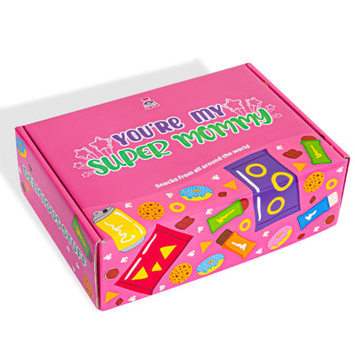 Snack Box “Super Mommy”, boîte surprise de 20 snacks sucrés, salés et boissons pour la maman