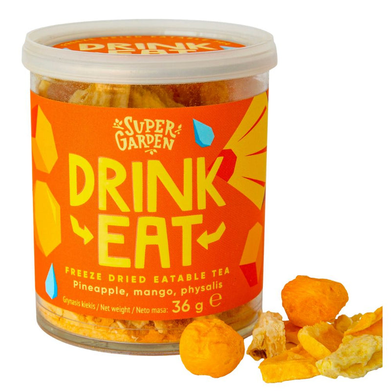 Super Garden Drink Eat Freeze Dried Eatable Tea Pineapple, Mango, Physalis, arômes de thé à l&