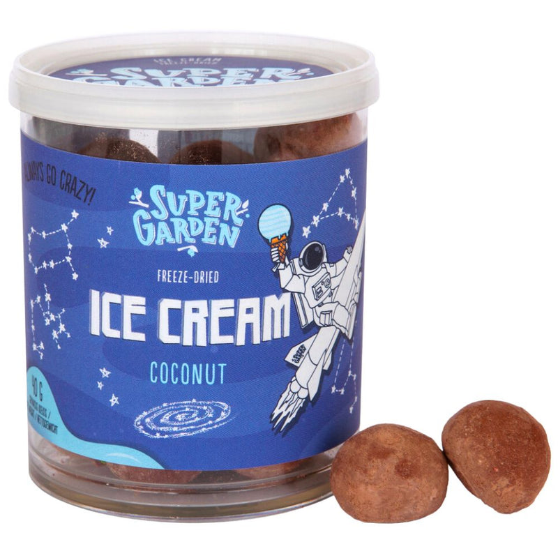 Confezione da 40g di gelato liofilizzato Super Garden Ice Cream Coconut