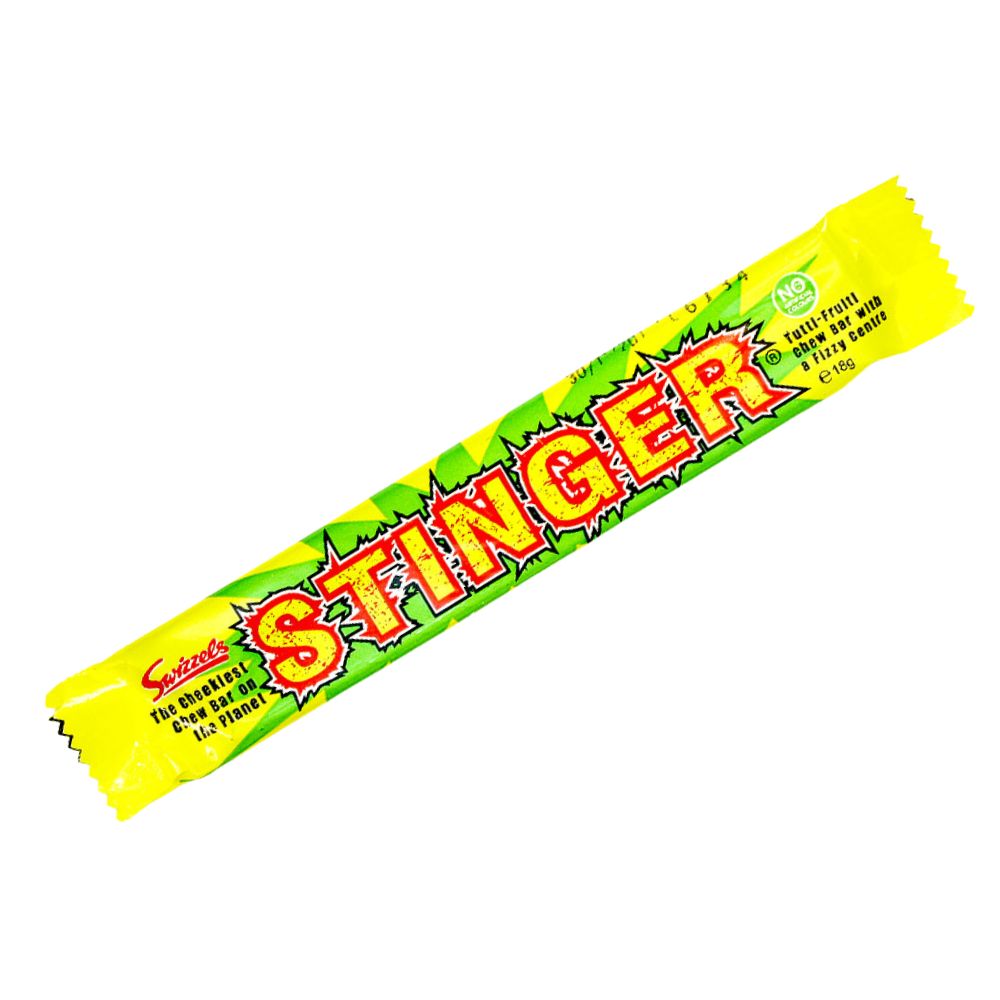 Swizzels Stinger Chew Bar Tutti Frutti, bonbon gélifié au goût de fruits de 18 g 