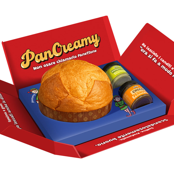 2x PanCreamy Vanille, Panettone artisanal de 900g + Mr. Creamy Pistache Croquant et Choco Cacahuètes de 200 g 