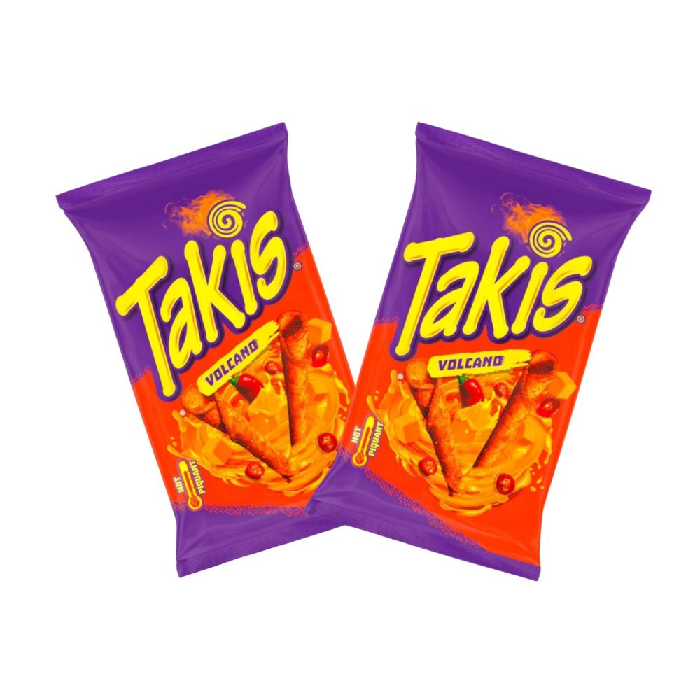 2 Takis TNT Queso Volcano, rouleaux de tortillas épicées au goût de fromage de 100g 
