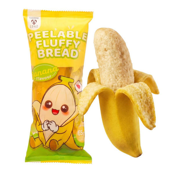 Tokimeki Peelable Fluffy Bread saveur banane, en-cas pelable en forme de banane de 65 g 