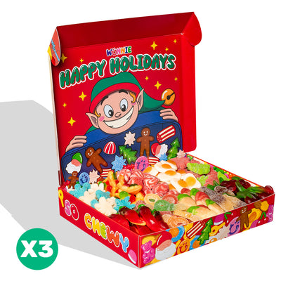 3x Wunnie box “Happy Holidays”, 3 boîtes de bonbons gélifiés à composer avec tes saveurs préférées