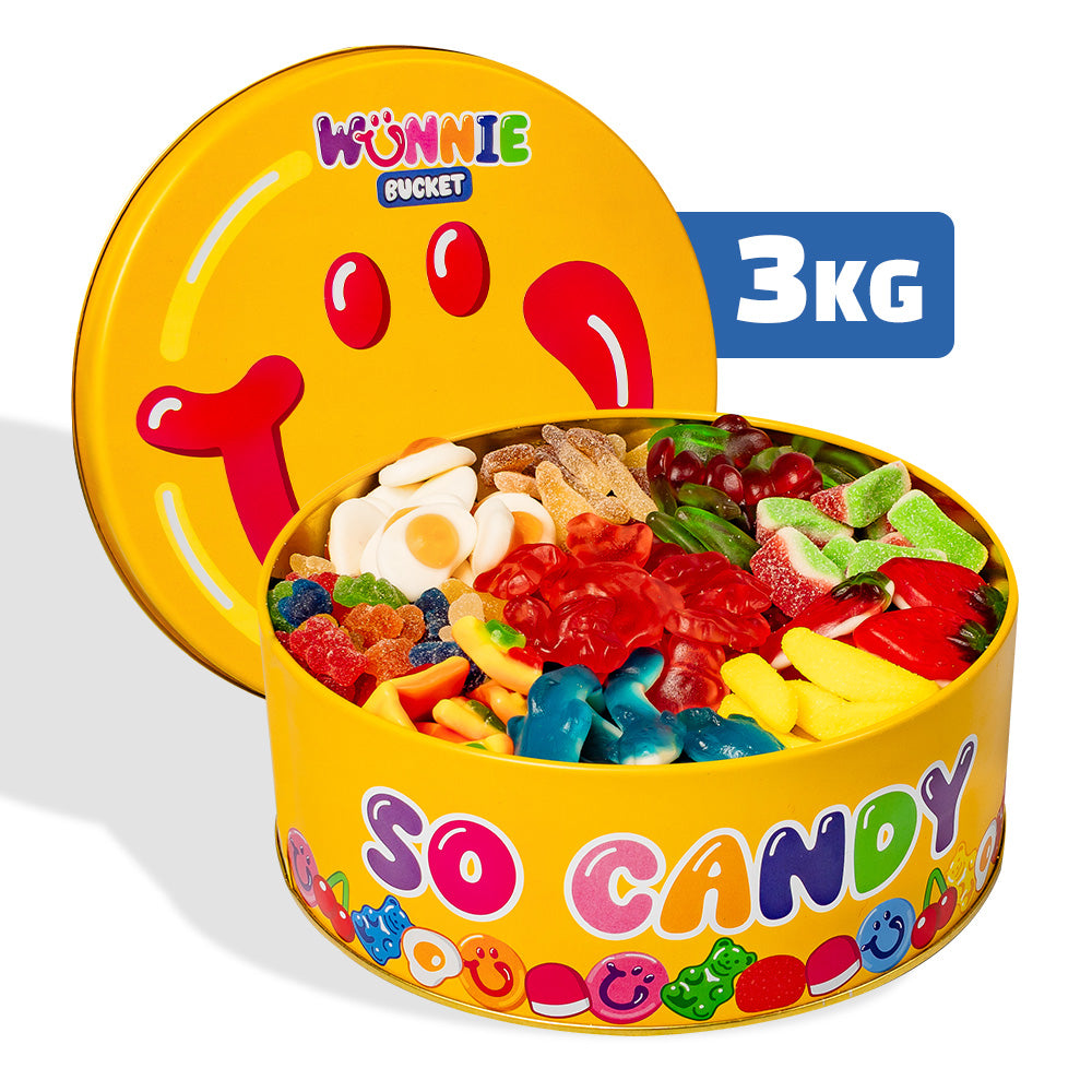 Latta da comporre di caramelle gommose da 3kg Wunnie Bucket Smile