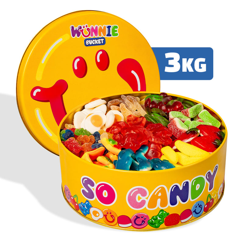 Wunnie Bucket, boîte de bonbons gélifiés à composer avec vos saveurs préférées de 3 kg 