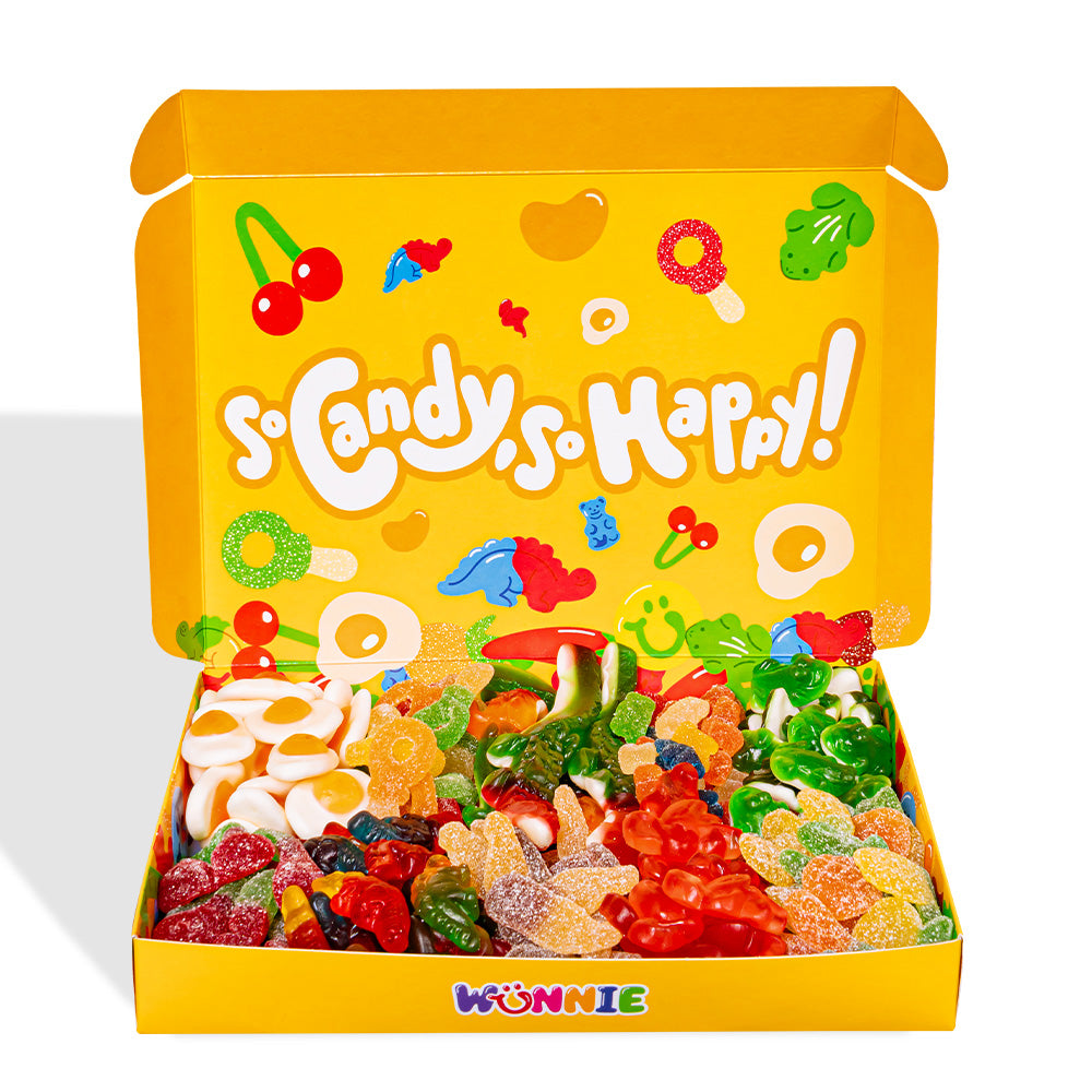 Wunnie box "Si Candy, Si Happy", boîte de bonbons gélifiés à composer avec vos goûts préférés - 1 kg 
