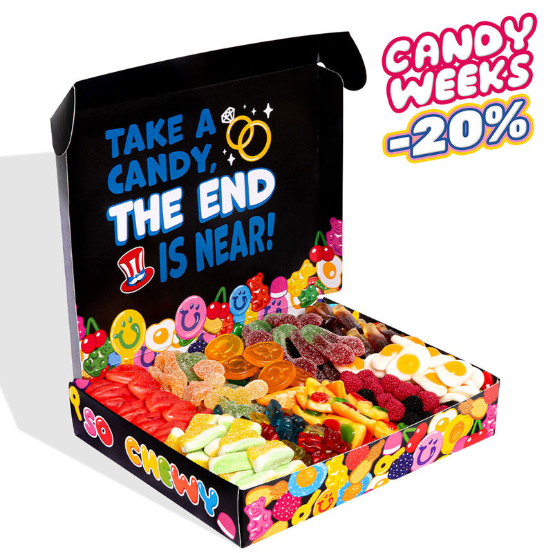 Candy box "Condannato a nozze", boîte de bonbons gélifiés à composer avec les préférées du marié