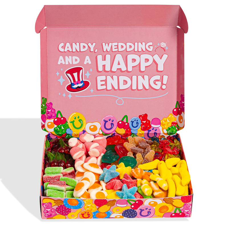 Candy box "Bride to be Happy", boîte de bonbons gommeux à composer avec les préférées de la mariée