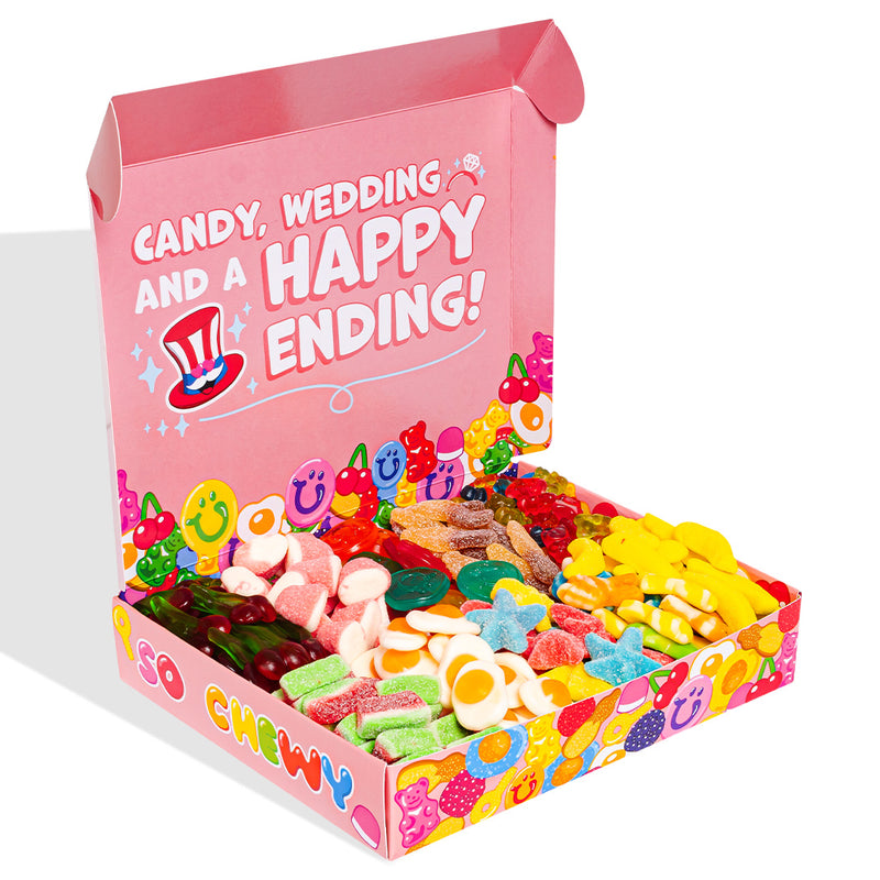 Candy box "Bride to be Happy", boîte de bonbons gommeux à composer avec les préférées de la mariée