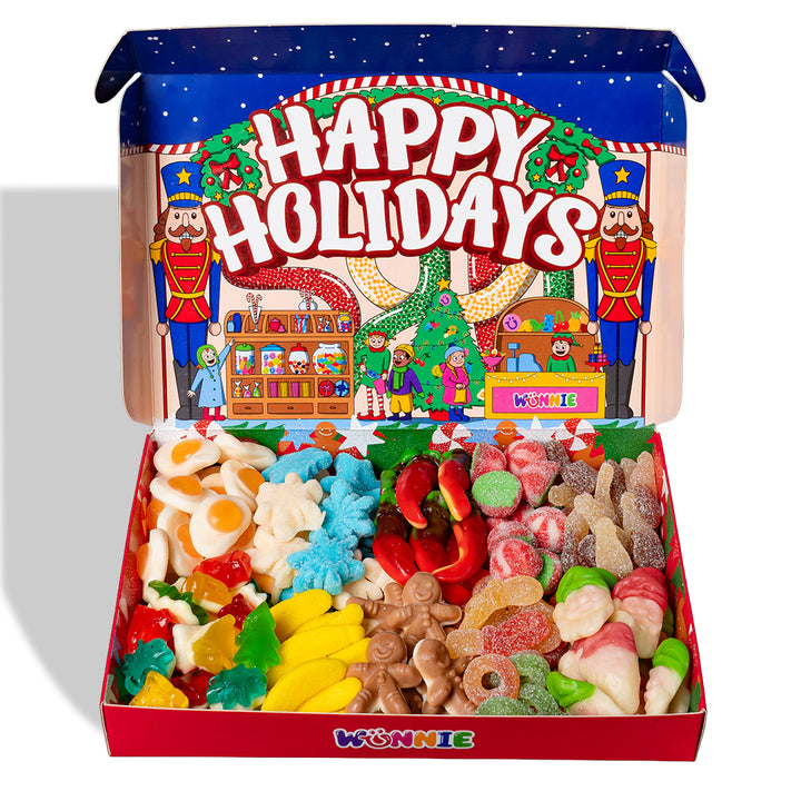Scatola di caramelle gommose Wunnie Box Happy Holiday 1kg frontale