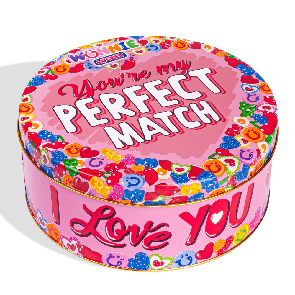 Boîte de 3kg de bonbons en métal fermée you're my perfect match