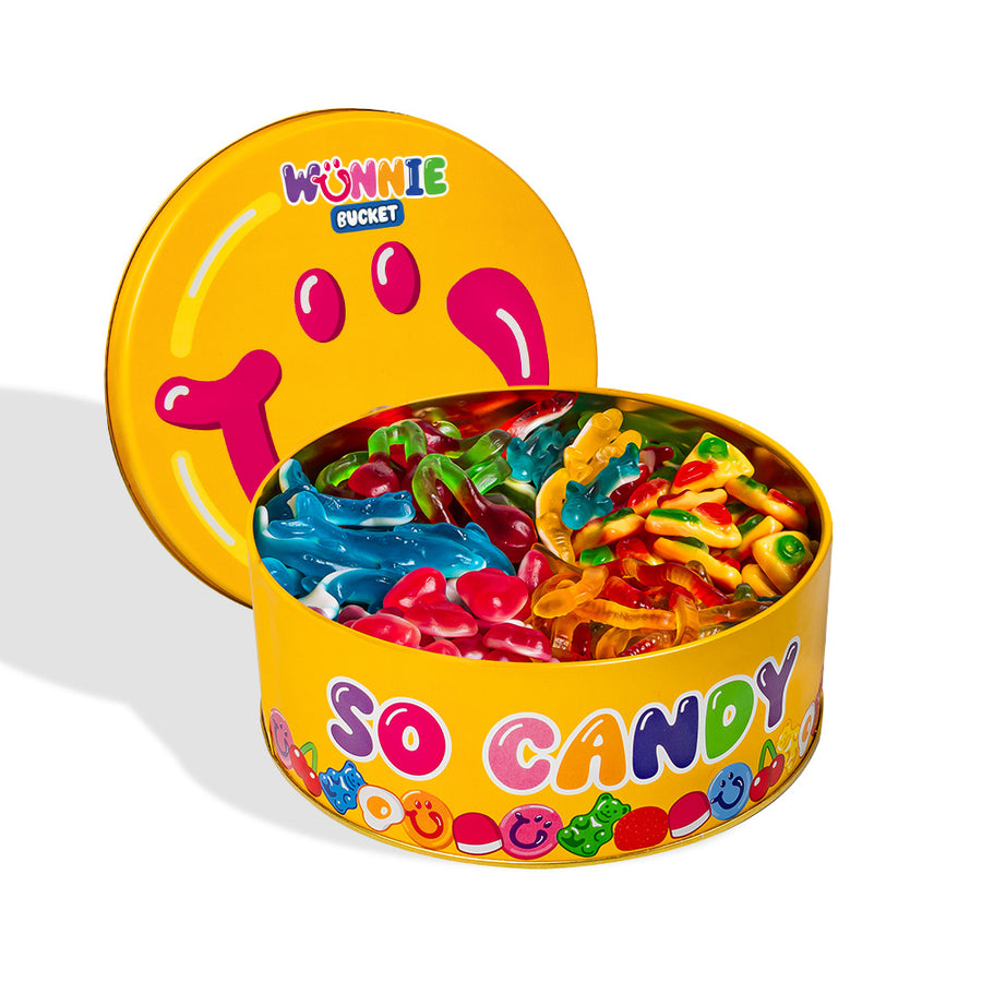 Wunnie Bucket mélange de gelée : boîte de bonbons gélifiés lisses