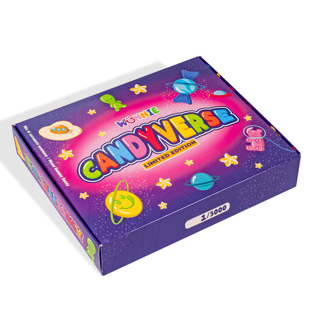 CandyVerse Édition Limitée par Wunnie, boîte de bonbons gélifiés à composer avec vos préférés 