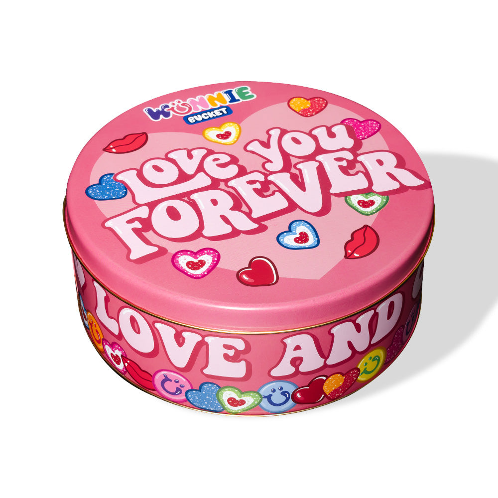 Wunnie Bucket “Love You Forever”, boîte de bonbons gélifiés de 2 kg à composer avec les saveurs préférées de votre moitié 