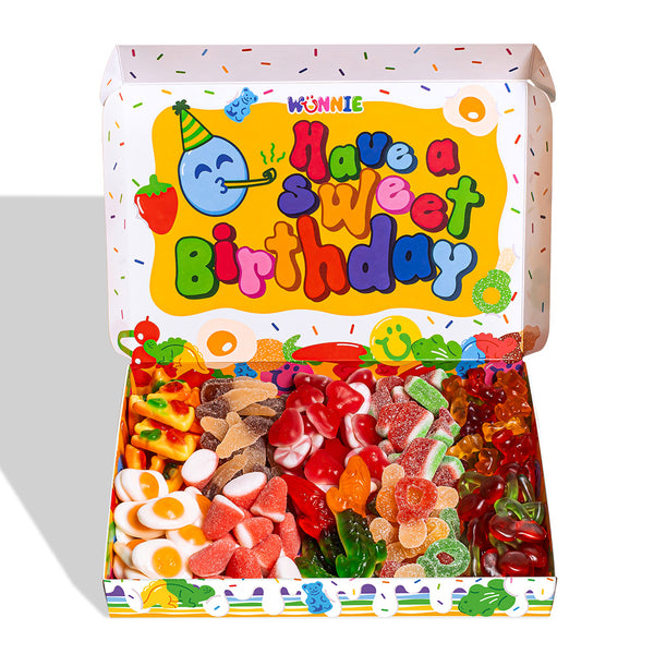 Wunnie box “Joyeux anniversaire”, la Candy box à composer avec les bonbons gélifiés préférés du fêté 