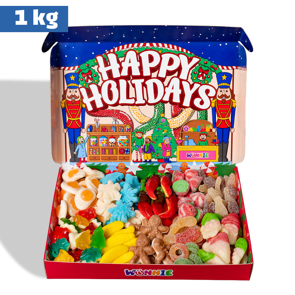 Wunnie box “Joyeuses Fêtes”, le Candy box à composer avec tes bonbons gélifiés préférés - 1 kg 