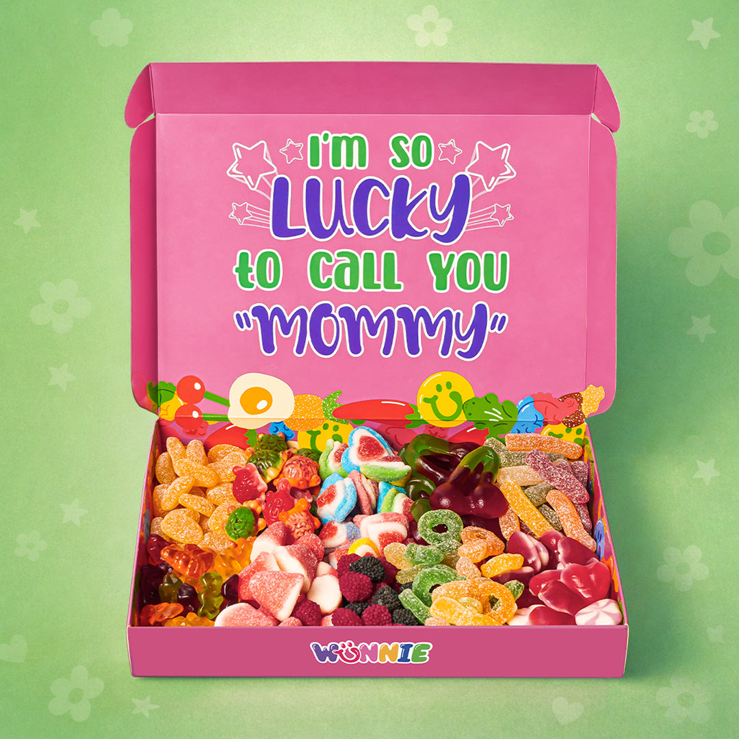 Candy Box frontale con scritta I'm so lucky to call you mommy