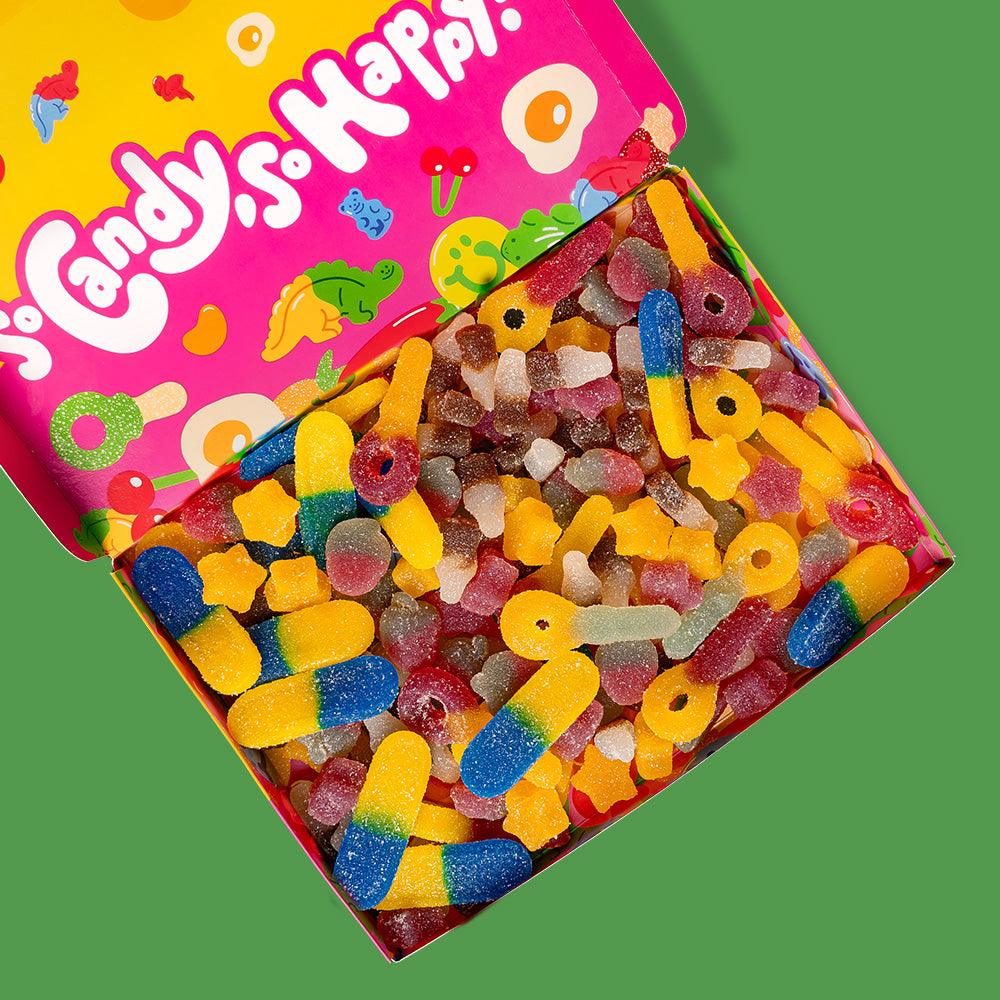 wunnie box piena di caramelle vegane