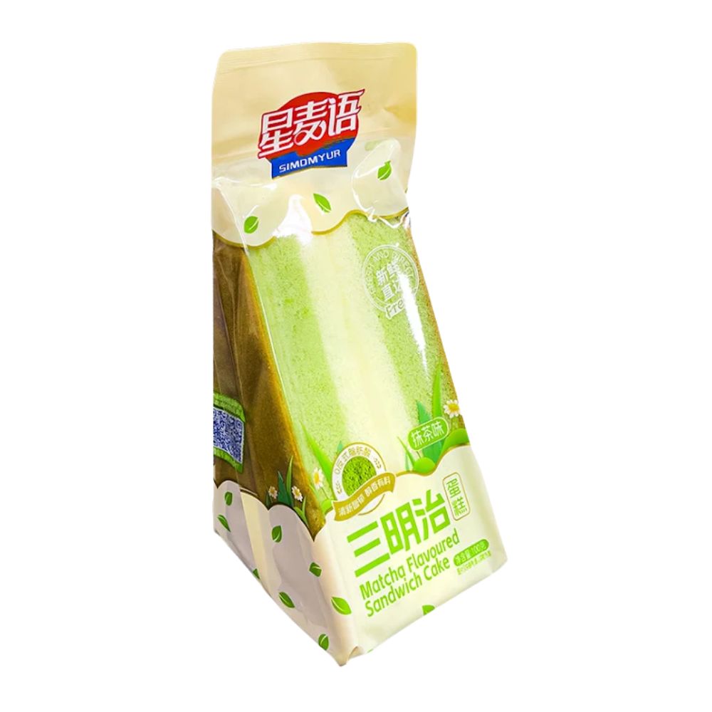 Xing Mai Yu Matcha Flavoured Sandwich Cake, torta al gusto di matcha ripiena da 100g.