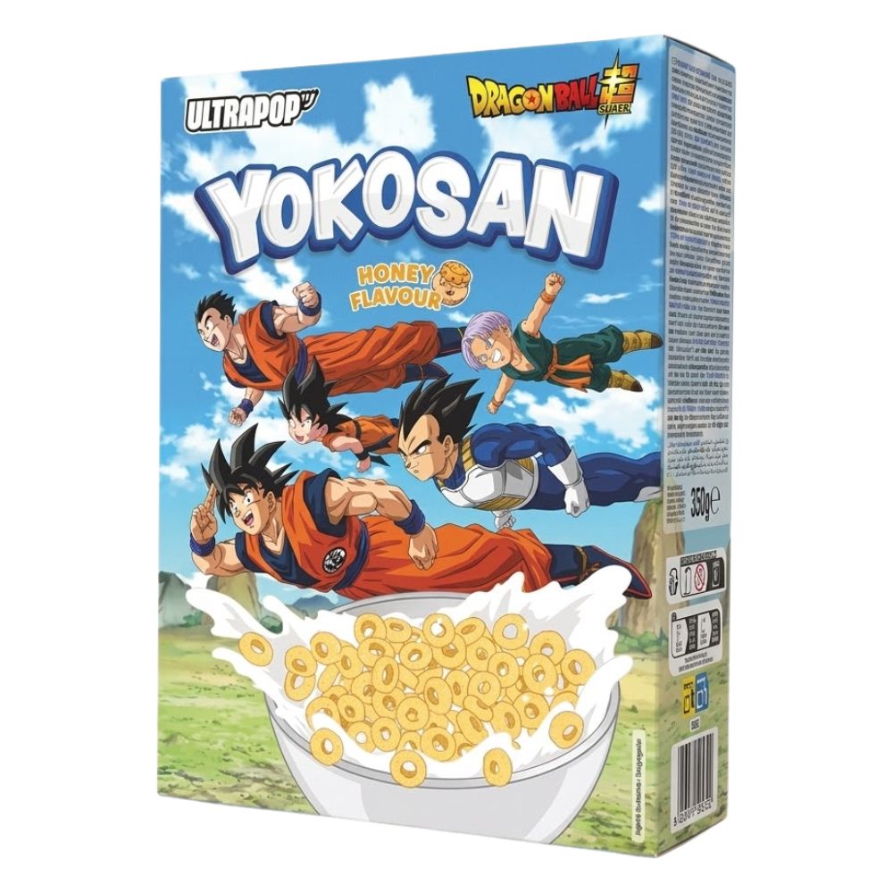 Yokosan Dragon Ball Super Honey Flavour, céréales au goût de miel de 350 g 