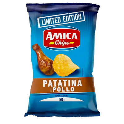 Confezione da 50g di patatine al pollo Amica Chips Pollo