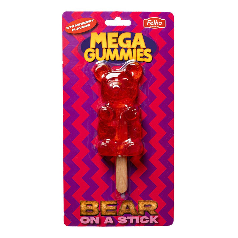 Confezione da 120g di caramella gigante dalla forma di orso Mega Gummies Bear on a Stick